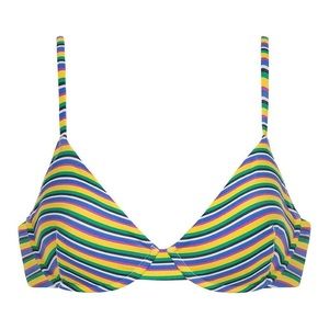 NWOT montce dainty bikini top in escape stripe Med